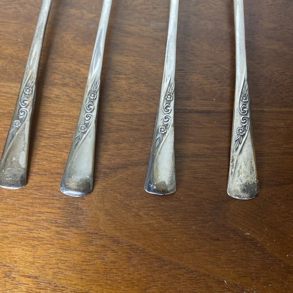 Wm Rogers Extra Plate IS 1938 REVELATION 7.5" Ice Tea Spoon Set - Picture 3 of 6